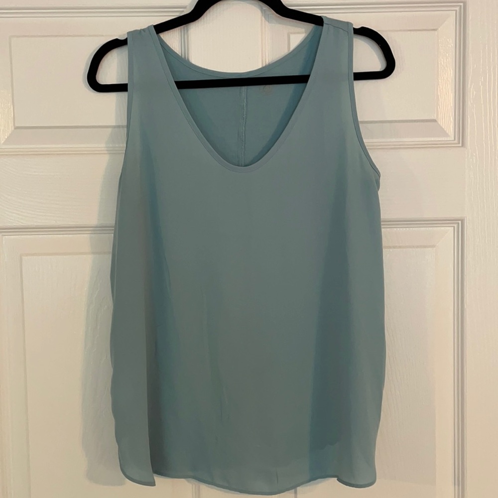 LOFT Light Blue Sleeveless V-Neck Blouse